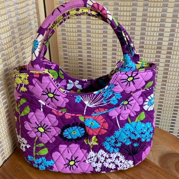 🔶Vera Bradley Flutterby Stiff Double Handles 8" Small Tote Purse Handbag Floral - Picture 3 of 5